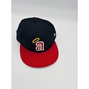 Los Angeles Angels Fitted Cap Navy Red Green UV NEW ERA Wool Cooperstown 7 5/8